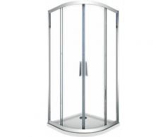 Box doccia 6 mm angolare curvo semicircolare profilo cromo reversibile H.190 90x90