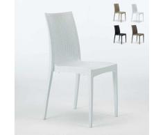Sedie Poly rattan bar giardino gelateria impilabile BISTROT Grand Soleil | Bianco