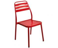 Sedia da giardino esterno rossa impilabile cm49x58h45/88