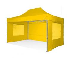 Gazebo rapido 3x4,5 in alluminio rinforzato con finestre laterali PVC 350g metro. Gazebo pieghevole