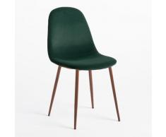 Sedia in Velluto Glamm Verde Jungle Legno scuro - Sklum