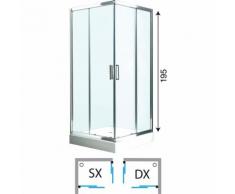 Box doccia cabina angolare circolare scorrevole vetro cristallo 6 mm - offerta misura: 80x100 dx