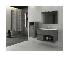 Set Mobili Sorrento - con Base, Lavabo, Specchio, Pensile, Ante, Cassetti, Luci, Lampade - da Bagno
