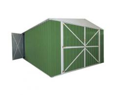 Enaudi - Casetta Box Da Giardino In Lamiera Verde Per Deposito Attrezzi 360x600x230cm