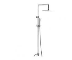Colonna doccia in ottone con deviatore,soffione quatrato in ottone 200x200 mm e doccetta?in abs