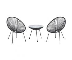 Beliani - Set da balcone stile spaghetti nero ACAPULCO II