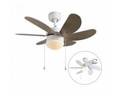 QAZQA Ventilatori da soffitto fresh - Moderno - Vetro,Legno,Acciaio - Legno/Bianco - Tondo Max. 1 x