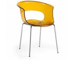 Poltroncina miss b antishock, piedi cromati e seduta in policarbonato disponibile in molte