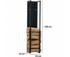 Scaffale Legnaia per Camino SPARK Nero/opaco 25x25x160 cm
