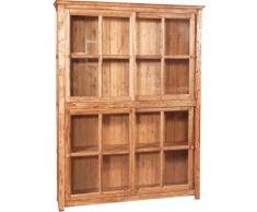 Libreria Credenza Vetrina in Legno massello con Ripiani per Soggiorno Ufficio