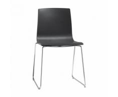 Sedia con base a slitta alice, struttura cromo, con seduta in tecnopolimero disponibile in più
