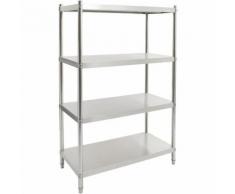 Scaffale da Cucina a 4 Livelli 100x50x155 cm in Acciaio Inox