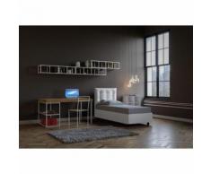 Letto singolo ANNALISA bianco con contenitore