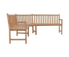 vidaXL Panchina da Giardino ad Angolo 202x202x90 cm Massello di Teak