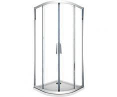 Box doccia 6 mm angolare curvo semicircolare profilo cromo reversibile H.190 80x80