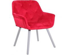 Sedia design Cassidy in velluto Rosso Bianco