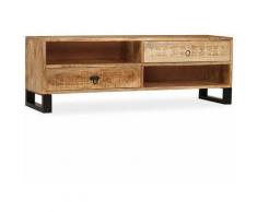Mobile Porta TV in Legno Massello di Mango 120x30x40 cm - Marrone - Vidaxl