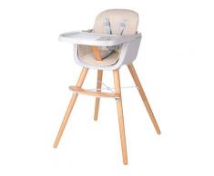 Newborn - Seggiolone Pappa in Legno, Seggiolone per Bambini 2 in 1, Vassoio Regolabile, per