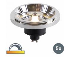 LUEDD Set di 5 lampade a LED AR111 GU10 12W 2000K-3000K dim a caldo