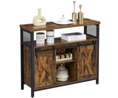 VASAGLE Credenza, Armadio da Cucina, Armadietto, Tavolo da Buffet con Ante Scorrevole, Ripiano