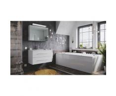 Set di mobili da bagno Firenze 90 2 parti rovere chiaro e armadio specchio