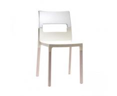 Gbshop - SEDIA NATURAL DIVA confezione 2 pezzi Lino + trasparente/ gambe faggio sbiancato