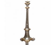 Candelabro Candeliere Porta Candele da Appoggio in Legno Decorato 1 Braccio