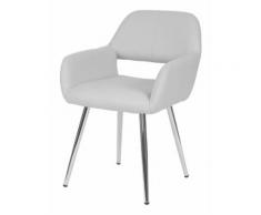 Set 6x sedie lounge HWC-A50 design moderno ecopelle sala pranzo 52x52x80cm bianco