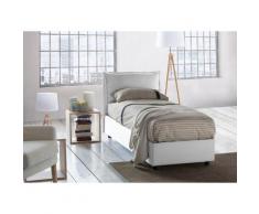 Letto Veronica singolo con contenitore, Made in Italy, in tessuto, cm 80x190, con apertura