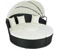 Tectake - divano prendisole in alluminio e rattan - rattan, rattan sintetico - nero