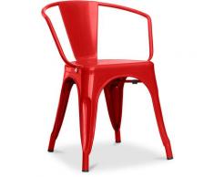 Privatefloor - Sedia Tolix con braccioli Nuova edizione - Metal Rosso