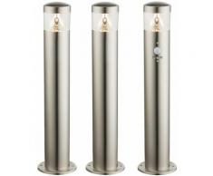 Etc-shop - Set di 3 piani esterni lampade a LED rilevatori di movimento terrazze acciaio Lampade da
