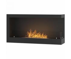 Camino A Bioetanolo Da Incasso 90x45 Cm Con Vetro Dumas Corner 900 Right Nero