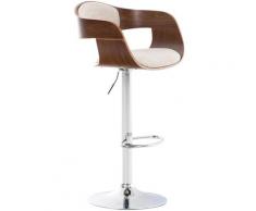 CLP - Sgabello cucina KINGSTON in tessuto Noce/crema