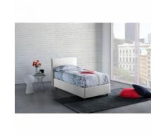 Letto Singolo Contenitore con Apertura Frontale sfoderabile Anna Made in Italy Bianco