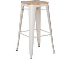 SKLUM Sgabello Alto LIX Opaco Legno Beige Crema Legno Naturale Sala da Pranzo Cucina Bar Stile