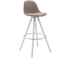 Sgabello Franklin in tessuto gambe tonde Tortora Bianco