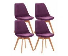 Set 4 Sedie Pranzo Linares Viola Velluto