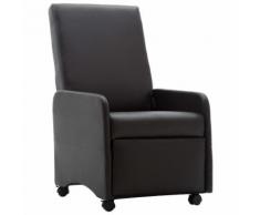 vidaXL Poltrona Reclinabile Marrone in Similpelle