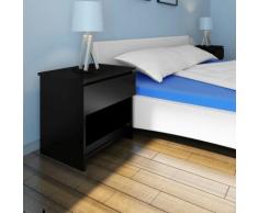 vidaXL Comodino con 1 Cassetto Nero 2 pz