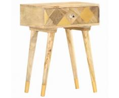 vidaXL Comodino 40x30x58 cm in Legno Massello di Mango