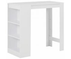 vidaXL Tavolo da Bar con Ripiano Bianco 110x50x103 cm