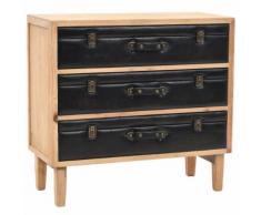 vidaXL Cassettiera in Legno Massello di Abete 80x36x75 cm