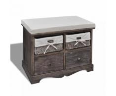 vidaXL Cassapanca Marrone 62x33x42 cm in Legno di Paulownia
