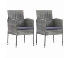 vidaXL Sedie da Giardino 2 pz in Polyrattan Antracite