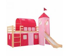 vidaXL Letto a Castello per Bambini Scivolo e Scala in Pino 208x230 cm