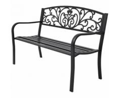 vidaXL Panchina da Giardino 127 cm in Ghisa Nera