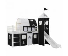vidaXL Letto a Castello per Bambini Scivolo e Scala in Pino 97x208cm