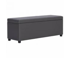 vidaXL Panca con Vano Portaoggetti 116 cm Grigia in Similpelle