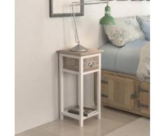 vidaXL Comodino con 1 Cassetto Marrone e Bianco